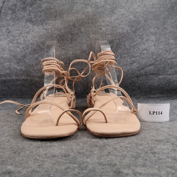 Jeffrey Campbell Shoes Womens 8 Sandals Fashion Ankle Wrap Strappy Agate Leather - Picture 4 of 14